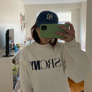 White sporty and rich crewneck. Size s